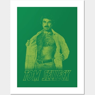 Tom Selleck Distressed - Green Posters and Art